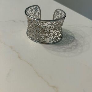 Elegant Silver Filigree Cuff Bracelet